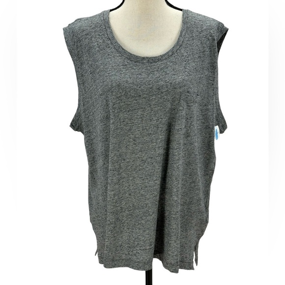 Madewell Sleeveless Front Pocket Tank Tee Shirt - Heathered Grey - size XXL - Picture 1 of 8